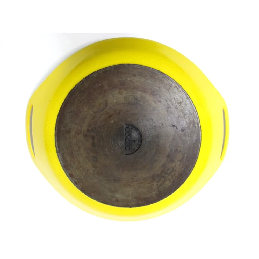 Vintage COPCO Michael Lax Yellow Cast Iron Enamel Paella Pan Skillet Denmark MCM